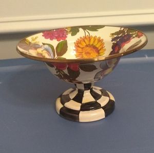 Mackenzie -Childs Flower Market Small Compote White